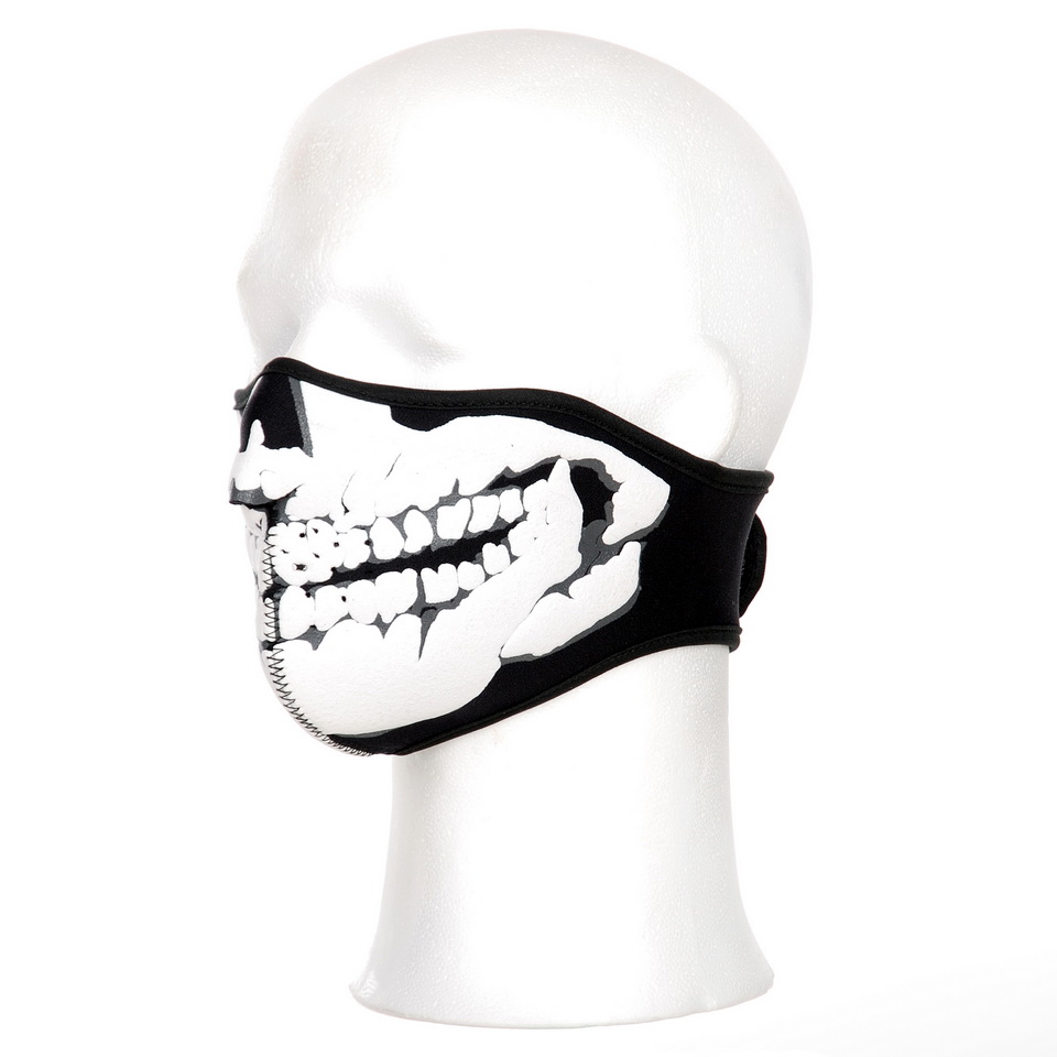 Gezichts Masker Neopreen Skull 3D Zwart